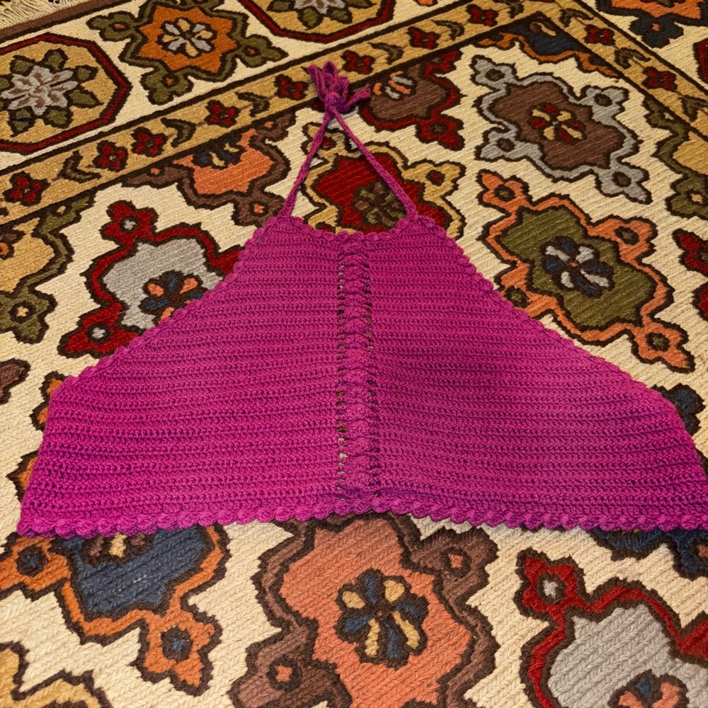 Forever 21 Fuchsia Crochet Halter Top